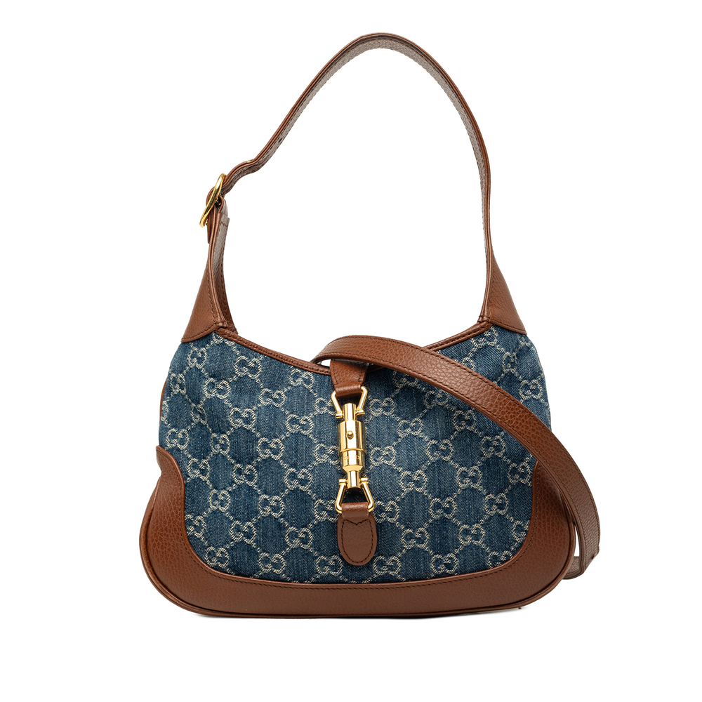 Pre-Loved Gucci Small GG Denim Jackie 1961 Crossbody